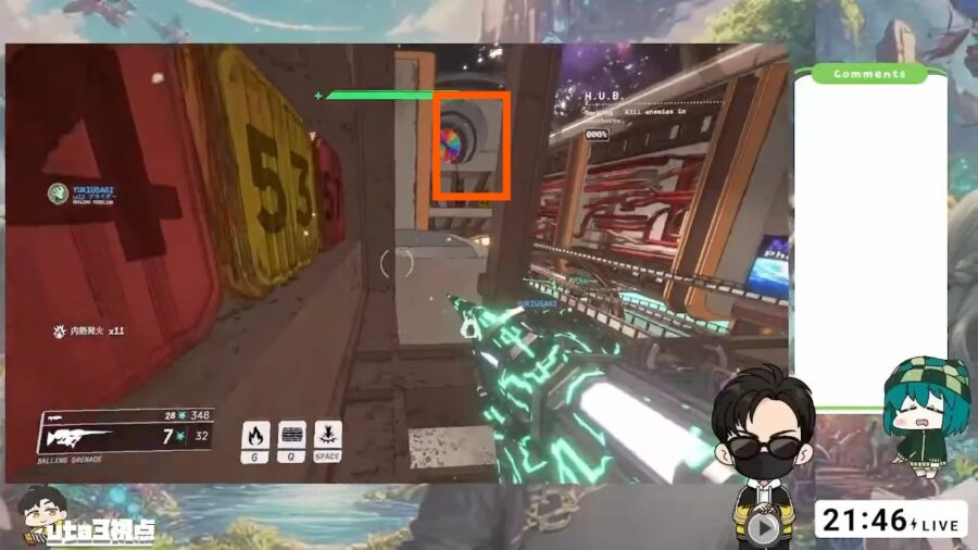 ドロップポッドの上の空間に大きなルーレットを発見した画像